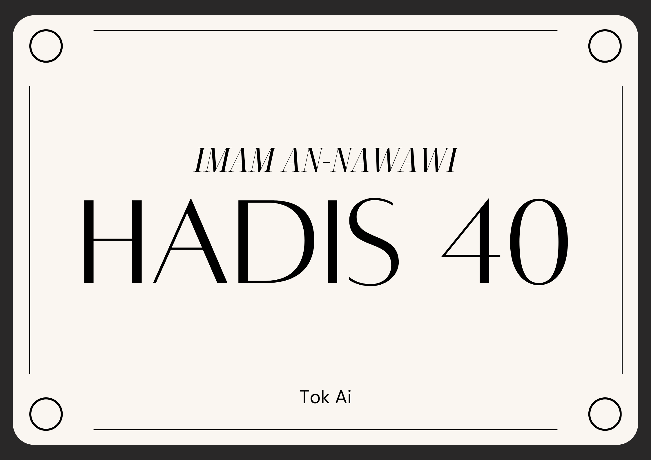 Tinjauan Hadis 40 Imam an-Nawawi